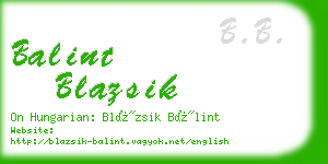 balint blazsik business card